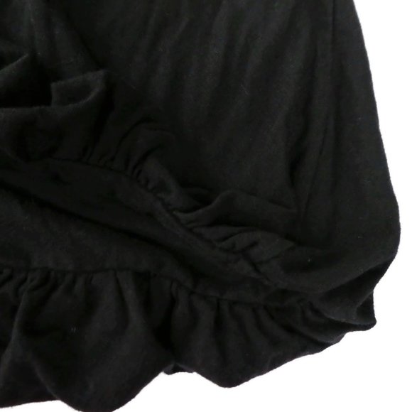 Free People Top Black Embroidered Cut Out Linen Long Balloon Sleeves Oversized S - Picture 10 of 10